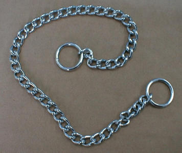 3mm chocker chain.  Length 22"