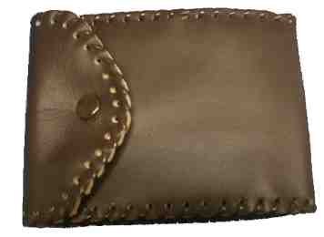 Leather Wallet with laced borders