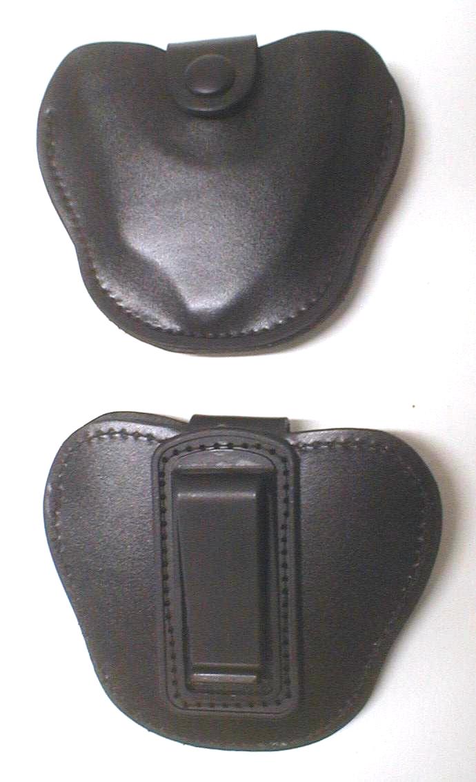 Handcuff holster in formed leather