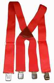  2" all elastic red suspenders