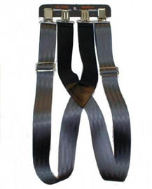 Webbing suspenders with 2" black elastic