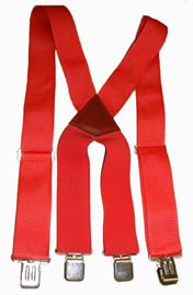 Webbing suspenders with 2 inch red elastic